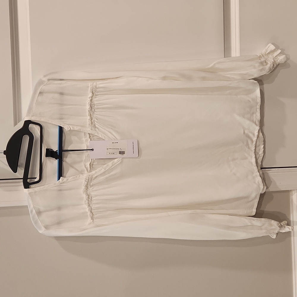 NWT Bobi Los Angeles ivory smocked top - xs